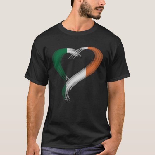 Trippy heart I Liebe Irland flagge Edm Rave techno T-Shirt (Vorderseite)