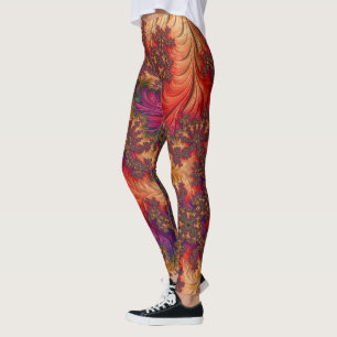 Trippy Helle Glänzende Verzweigte Abstrakte Frakta Leggings