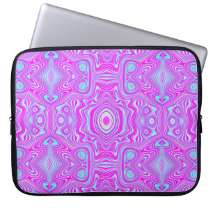 Trippy Hellrosa und Aqua Blau abstraktes Muster Laptopschutzhülle