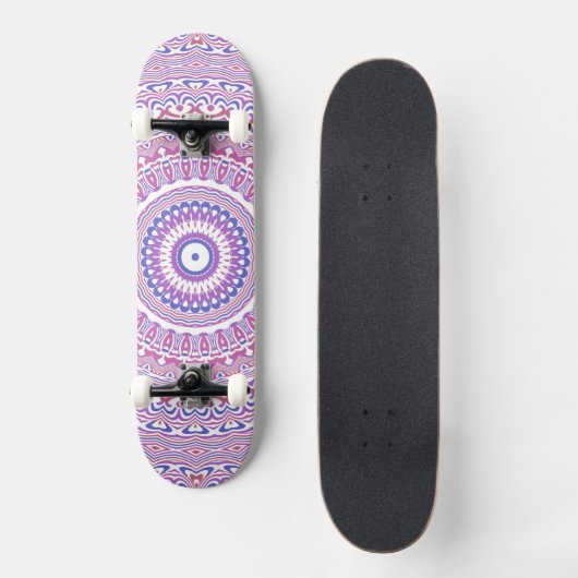 Trippy Hippie Boho Groovy Bohemisch Kaleidoscope Skateboard (Vorderseite)