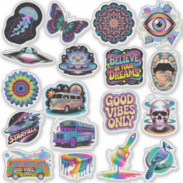 Trippy Hippie Kunst individuell zugeschnittenes Vi Aufkleber