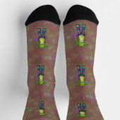 Trippy Hippie Psychedelic Frog Peace Retro Einziga Socken (Oben)