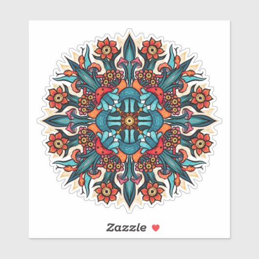 Trippy hippie psychedelic groovy mushroom komisch aufkleber (Blatt)