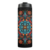 Trippy hippie psychedelic groovy mushroom komisch thermosbecher (Vorderseite)
