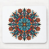 Trippy hippie psychedelic groovy mushroom mandala mousepad (Vorne)