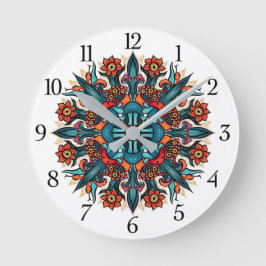 Trippy hippie psychedelic groovy mushroom mandala runde wanduhr
