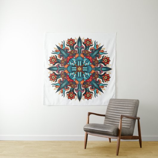Trippy hippie psychedelic groovy mushroom mandala wandteppich (Beispiel)