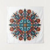 Trippy hippie psychedelic groovy mushroom mandala wandteppich (Vorderseite)