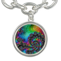 Trippy Hippie Psychedelic Rainbow Spiral Fraktal