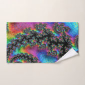 Trippy Hippie Psychedelic Rainbow Spiral Fraktal Badhandtuch Set (Handtuch)