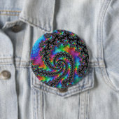 Trippy Hippie Psychedelic Rainbow Spiral Fraktal Button (Beispiel)