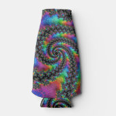 Trippy Hippie Psychedelic Rainbow Spiral Fraktal Flaschenkühler (Vorderseite)