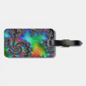 Trippy Hippie Psychedelic Rainbow Spiral Fraktal Gepäckanhänger (Rückseite horizontal)