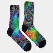 Trippy Hippie Psychedelic Rainbow Spiral Fraktal Socken (Rechts)