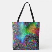 Trippy Hippie Psychedelic Rainbow Spiral Fraktal Tasche (Vorderseite)