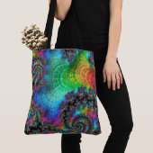 Trippy Hippie Psychedelic Rainbow Spiral Fraktal Tasche (Von Nahem)