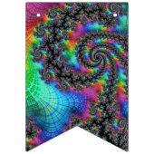 Trippy Hippie Psychedelic Rainbow Spiral Fraktal Wimpelkette (Zweite Fahne)