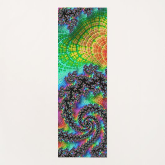 Trippy Hippie Psychedelic Rainbow Spiral Fraktal Yogamatte (Vorderseite)