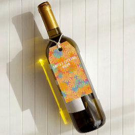 Trippy Hippie Psychedelic Retro Floral Design Geschenkanhänger