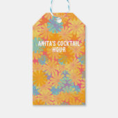 Trippy Hippie Psychedelic Retro Floral Design Geschenkanhänger (Vorderseite)