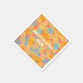 Trippy Hippie Psychedelic Retro Floral Design Serviette (Ecke)