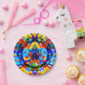 Trippy Hippie-psychedelische Krawatten-mutiges Pappteller (Party)