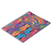 Trippy Hippy Cats Vivid Color Psychedelic Notizblock (Linke Seite)