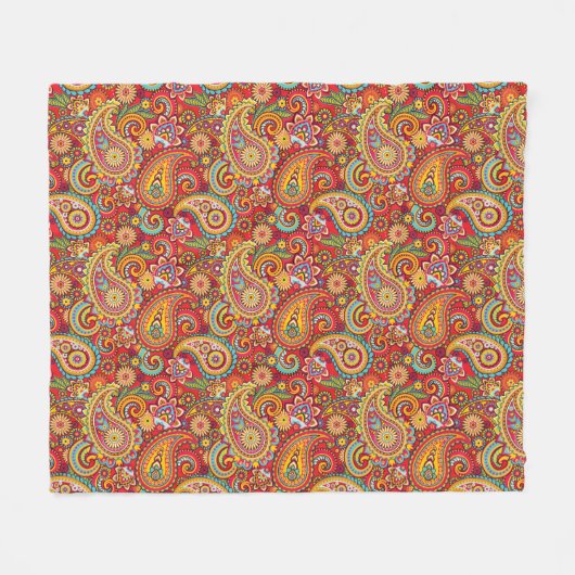 Trippy Hippy Paisley Fleece Blanket (Vorderseite (Horizontal))