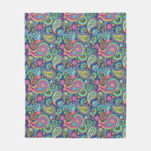 Trippy Hippy Paisley Fleece Blanket