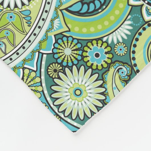 Trippy Hippy Paisley Fleece Blanket (Ecke)