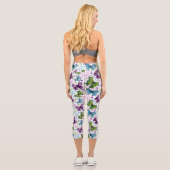 Trippy Hippy Retro Butterfly Capri Leggings (Rückseite)