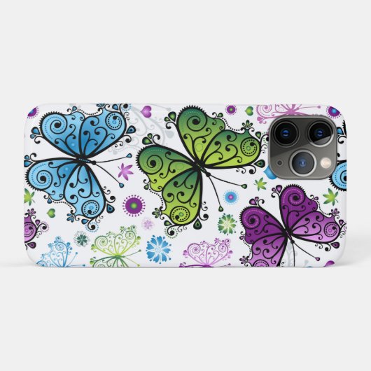Trippy Hippy Retro Butterfly Case-Mate iPhone Hülle (Rückseite (Horizontal))