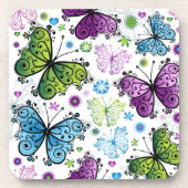 Trippy Hippy Retro Butterfly Getränkeuntersetzer (Vorderseite)