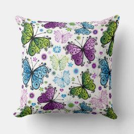 Trippy Hippy Retro Butterfly Kissen