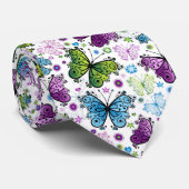 Trippy Hippy Retro Butterfly Krawatte (Gerollt)