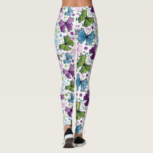 Trippy Hippy Retro Butterfly Leggings (Rückseite)