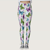 Trippy Hippy Retro Butterfly Leggings (Vorderseite)