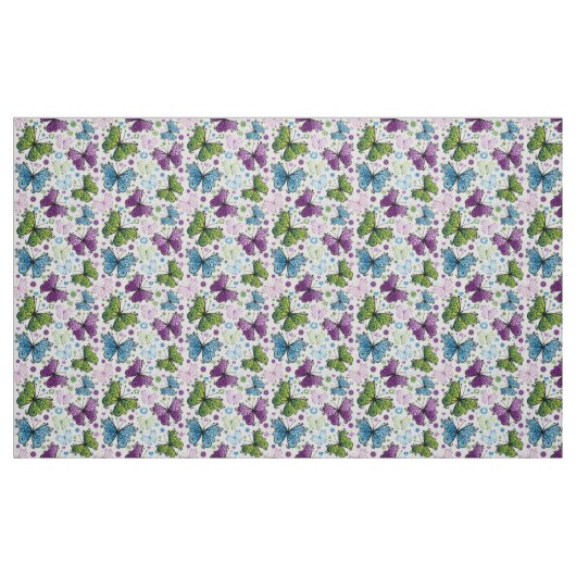 Trippy Hippy Retro Butterfly Stoff (Fat Quarter (45,7 x 55,9 cm))