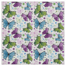 Trippy Hippy Retro Butterfly Stoff