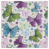 Trippy Hippy Retro Butterfly Stoff (Nahaufnahme)