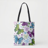 Trippy Hippy Retro Butterfly Tasche (Vorderseite)