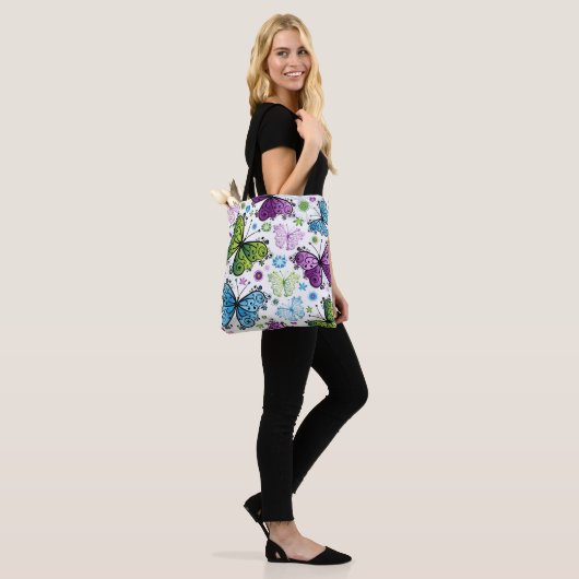 Trippy Hippy Retro Butterfly Tasche (Am Model)