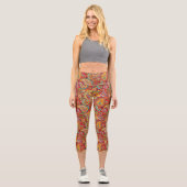 Trippy Hippy Retro Paisley Capri Leggings (Vorderseite)