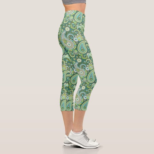 Trippy Hippy Retro Paisley Capri Leggings (Rechts)