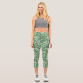 Trippy Hippy Retro Paisley Capri Leggings (Vorderseite)