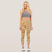 Trippy Hippy Retro Paisley Capri Leggings (Vorderseite)