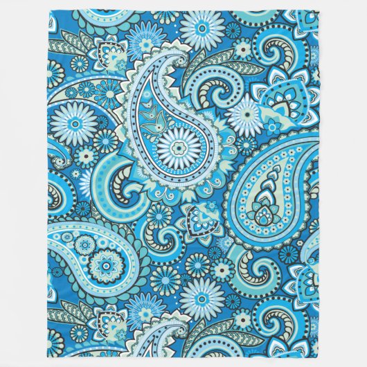 Trippy Hippy Retro Paisley Fleecedecke (Vorderseite)