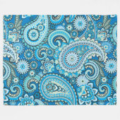 Trippy Hippy Retro Paisley Fleecedecke (Vorderseite (Horizontal))