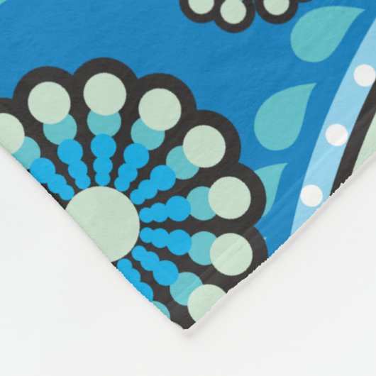 Trippy Hippy Retro Paisley Fleecedecke (Ecke)