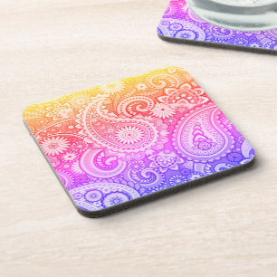Trippy Hippy Retro Paisley Getränkeuntersetzer
